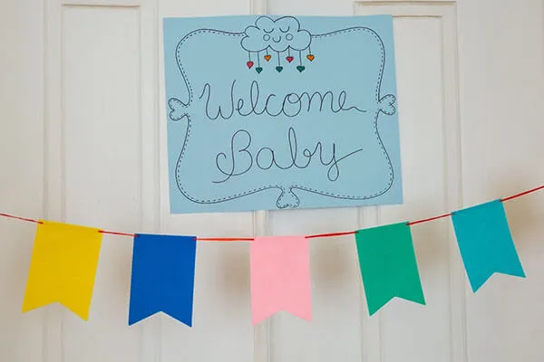 Versiering voor een babyshower
