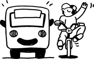 Bus en fietser